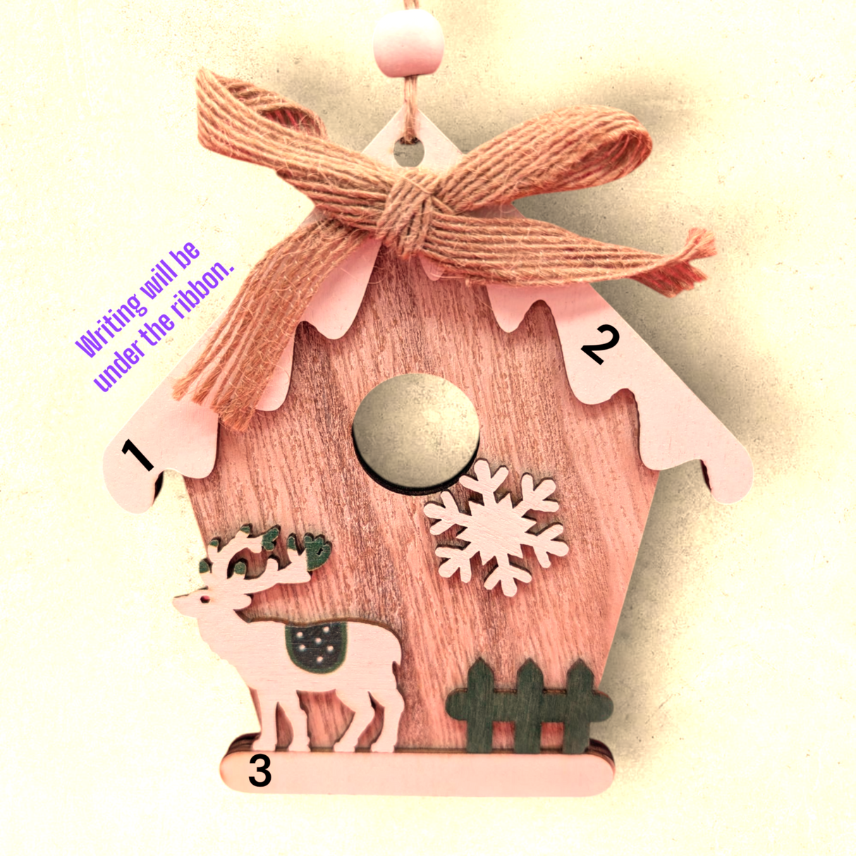 BIRDHOUSE with REINDEER Ornament