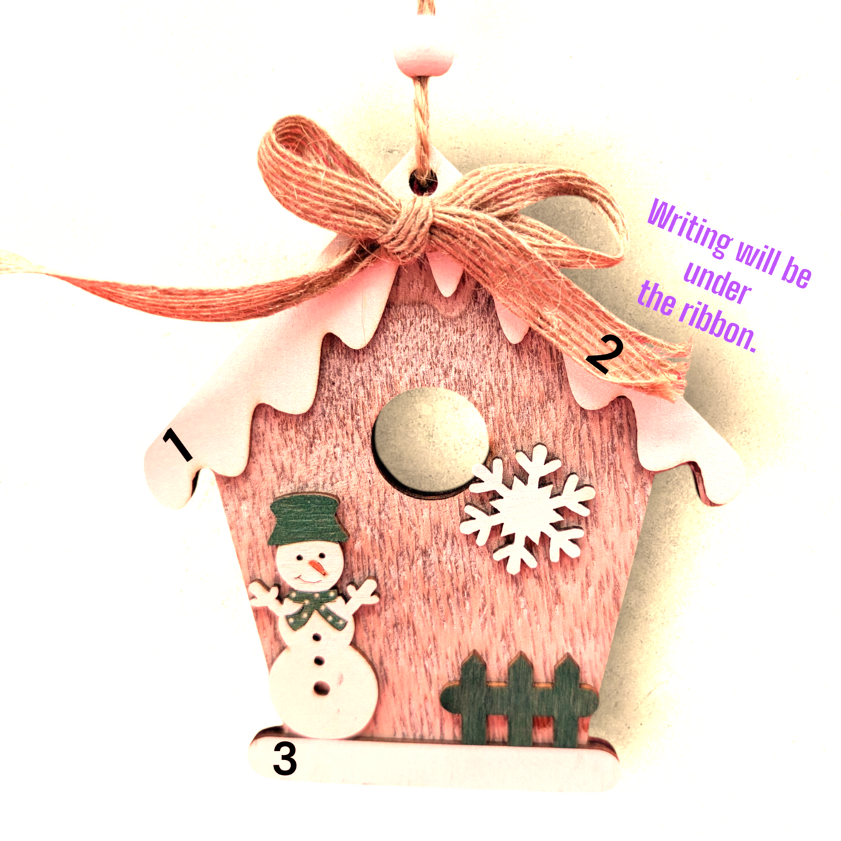 BIRDHOUSE with SNOWMAN Ornament