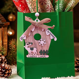BIRDHOUSE with REINDEER Ornament