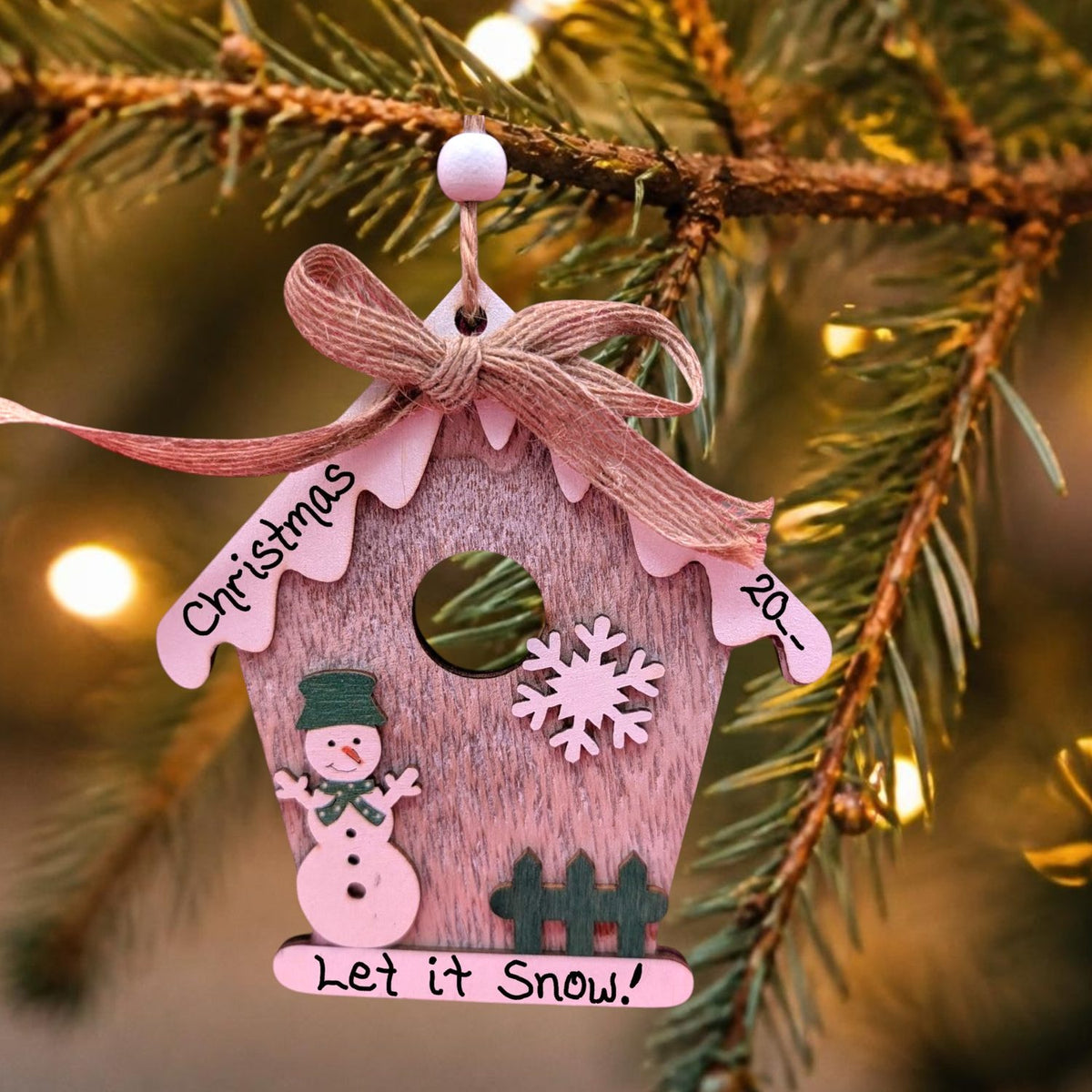 BIRDHOUSE with SNOWMAN Ornament