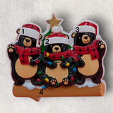 3 BLACK BEARS Ornament