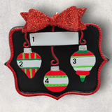 3 CHRISTMAS ORNAMENTS on a BLACKBOARD Ornament