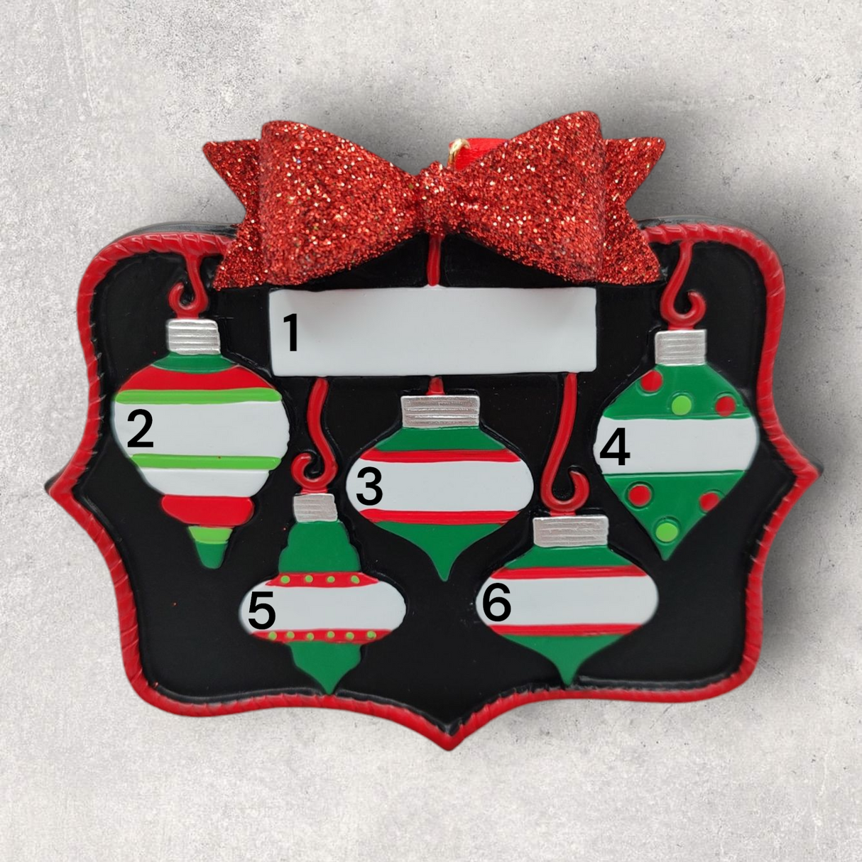 5 CHRISTMAS ORNAMENTS on a BLACKBOARD Ornament