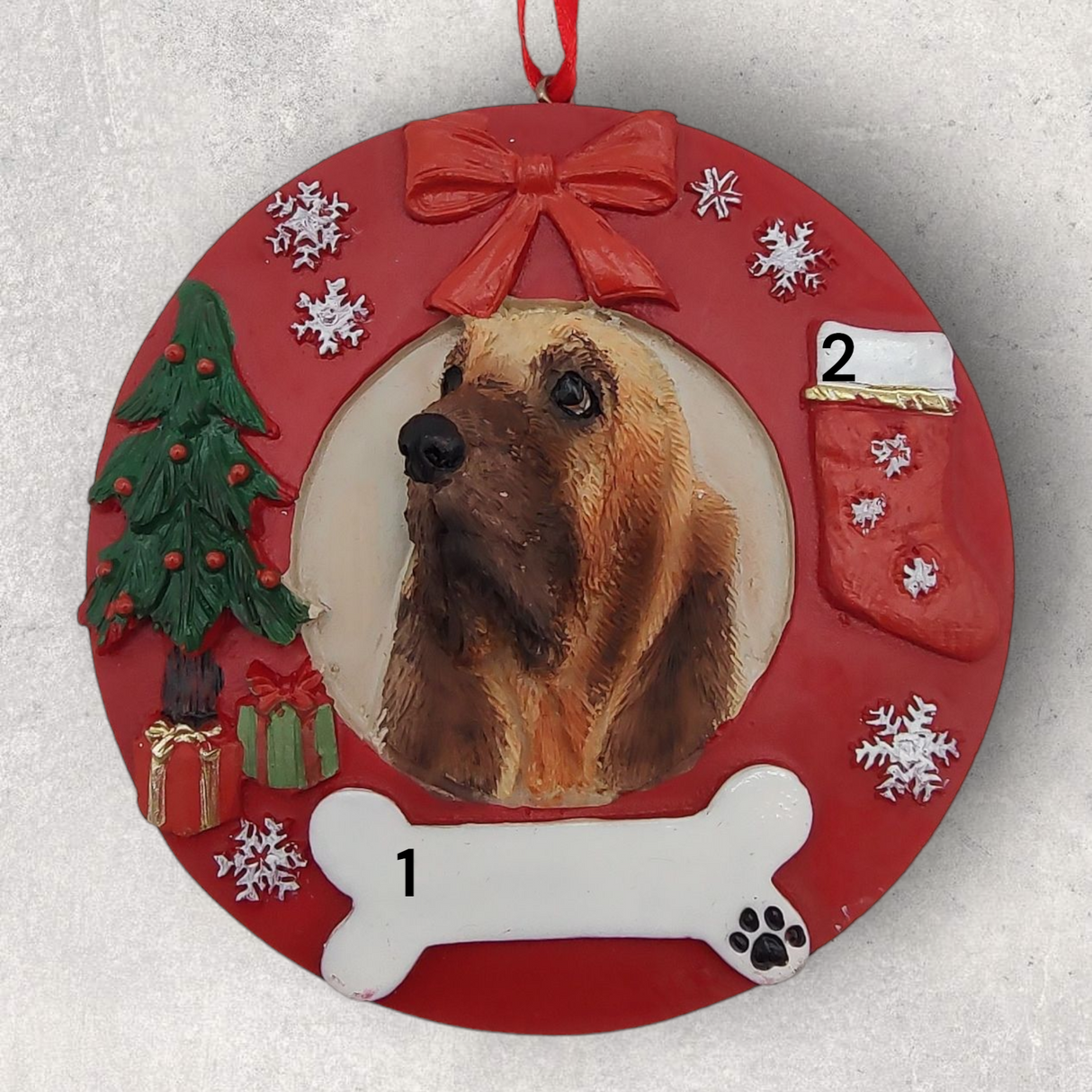 DOGS - BLOODHOUND - Red Wreath