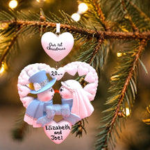 SNOW COUPLE WEDDING Ornament - BLUE