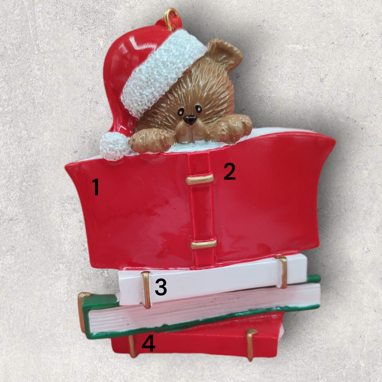 BOOK READING BEAR Ornament
