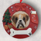 DOGS - BOXER  (UNCROPPED) - Red Wreath