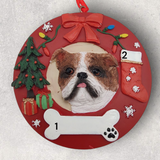 DOGS - BULLDOG - Red Wreath