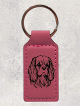 KEYCHAIN - CAVALIER KING CHARLES - Leatherette - Personalizable