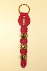 NUTCRACKER CHARM above 3 Belsnickel Bells on Leather Strap