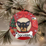 DOGS - CHIHUAHUA (BLACK) - Red Wreath