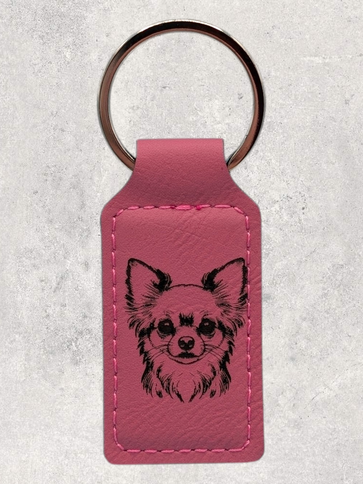 KEYCHAIN - CHIHUAHUA  - Leatherette - Personalizable