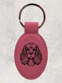 KEYCHAIN - COCKER SPANIEL - Leatherette - Personalizable