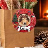 DOGS - COLLIE - Red Wreath