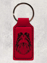 KEYCHAIN - COLLIE - Leatherette - Personalizable