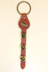 CORNUCOPIA CHARM above 3 Bells on Leather Strap