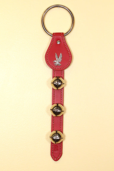 EAGLE CHARM (PATRIOTIC) above 3 Bells on Leather Strap