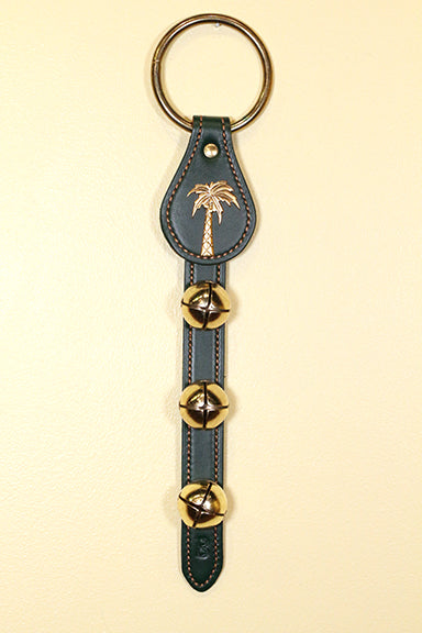 PALM TREE CHARM above 3 Bells on Leather Strap
