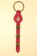 BOAT - SAILBOAT CHARM above 3 Bells on Leather Strap