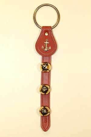 ANCHOR CHARM above 3 Bells on Leather Strap