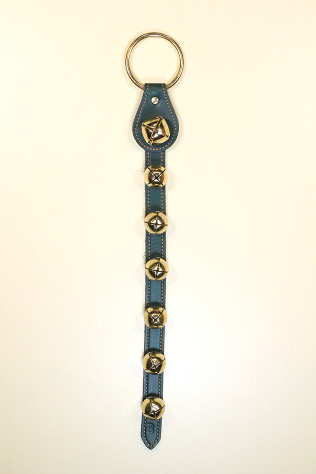Large Bell above 6 Smaller Bells on 1-Ply Leather Strap