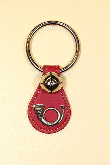 FRENCH HORN CHARM on Leather Teardrop - 1 Bell