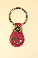 FRENCH HORN CHARM on Leather Teardrop - 1 Bell