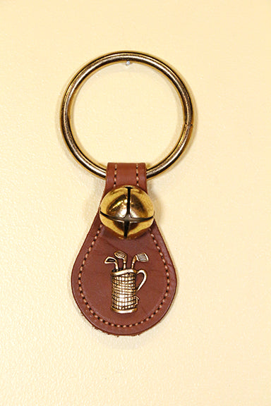 GOLF BAG CHARM on Leather Teardrop - 1 Bell