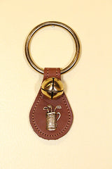 GOLF BAG CHARM on Leather Teardrop - 1 Bell