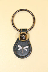 DRAGONFLY CHARM on Leather Teardrop - 1 Bell