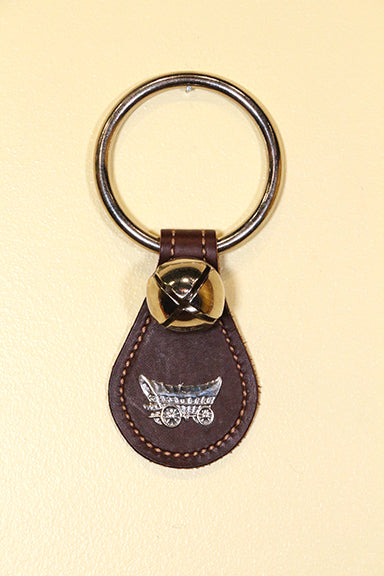 COVERED WAGON CHARM on Leather Teardrop - 1 Bell