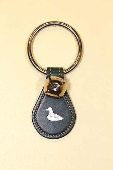 DUCK / LOON CHARM on Leather Teardrop - 1 Bell