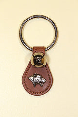 LEOPARD HEAD CHARM on Leather Teardrop, 1 Bell