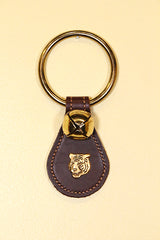 TIGER HEAD CHARM on Leather Teardrop, 1 Bell