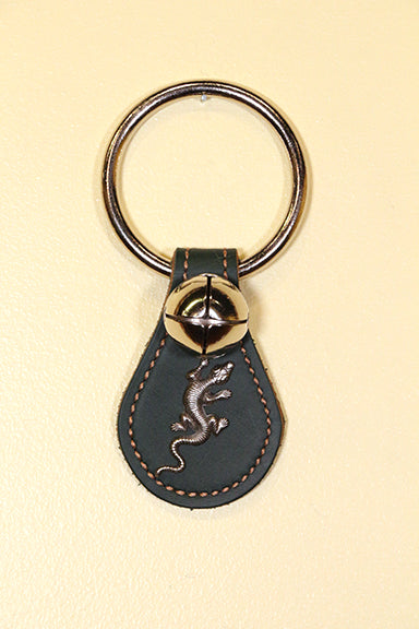 LIZARD CHARM on Leather Teardrop - 1 Bell