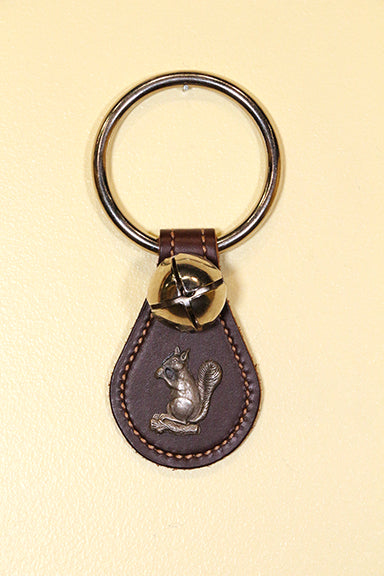 SQUIRREL CHARM on Leather Teardrop - 1 Bell