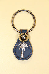 PALM TREE CHARM on Leather Teardrop - 1 Bell