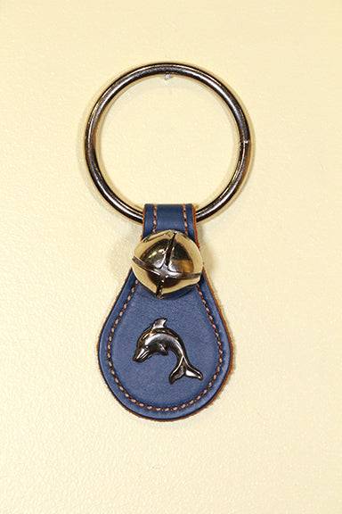 DOLPHIN CHARM on Leather Teardrop, 1 Bell