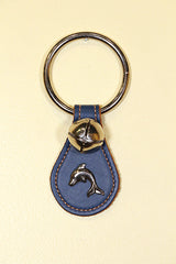 DOLPHIN CHARM on Leather Teardrop, 1 Bell