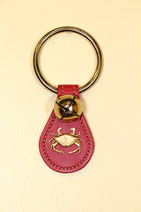 CRAB CHARM on Leather Teardrop, 1 Bell