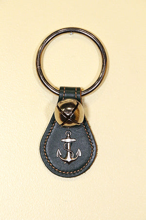 ANCHOR CHARM on Leather Teardrop - 1 Bell