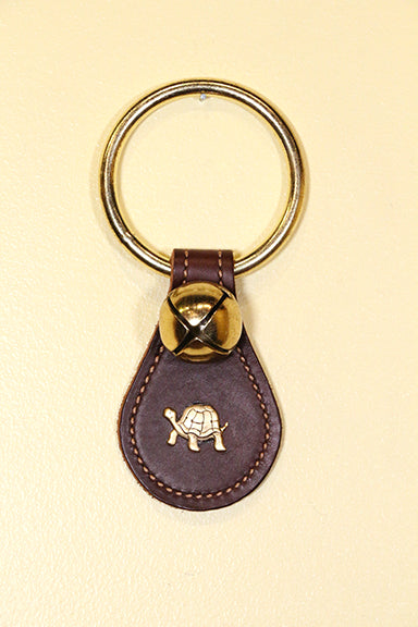TURTLE (WHIMSICAL) CHARM on Leather Teardrop - 1 Bell