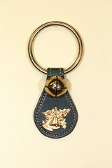 BELLS and HOLLY CHARM on Leather Teardrop - 1 Bell