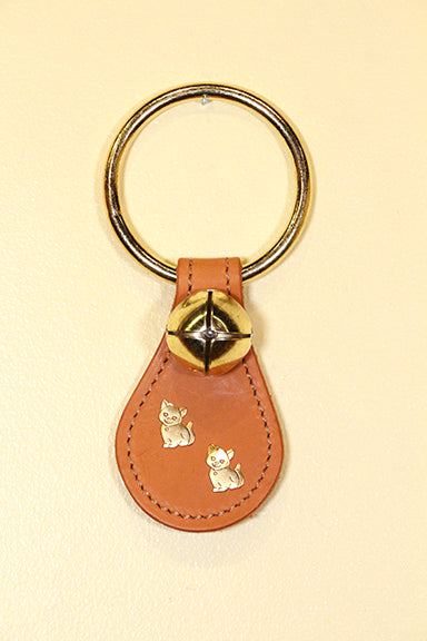 CATS - CUTE KITTEN CHARMS on Leather Teardrop, 1 Bell