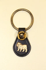 BULLDOG CHARM on Leather Teardrop - 1 Bell