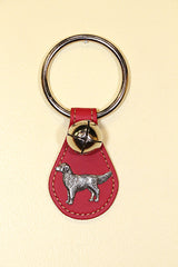 GOLDEN RETRIEVER CHARM on Leather Teardrop - 1 Bell