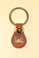 SHIH TZU CHARM on Leather Teardrop - 1 Bell