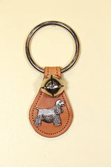 SPANIEL CHARM on Leather Teardrop - 1 Bell