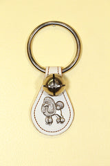 POODLE CHARM on Leather Teardrop - 1 Bell