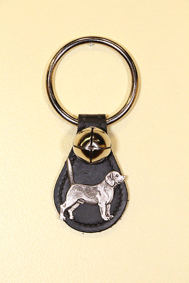 BEAGLE CHARM on Leather Teardrop - 1 Bell